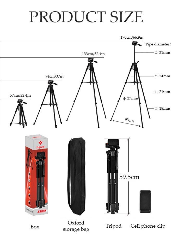 Arabest Tripod Stand Extendable Phone Tripod Stand with Portable Pouch, Portable Phone Tripod Stand, Phone Mount for iPhone＆ Android Phone Gopros DSLR Cameras  - Image 4