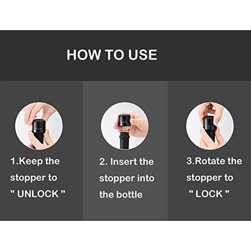 pepplo Twist Top Wine Sealer for Wine Bottles, Small Wine Toppers Stopper Wine Bottle Stoppers with Twist Lock Silicone Sealed Wine Beer Champagne Stopper(Pack of 2) - Image 5