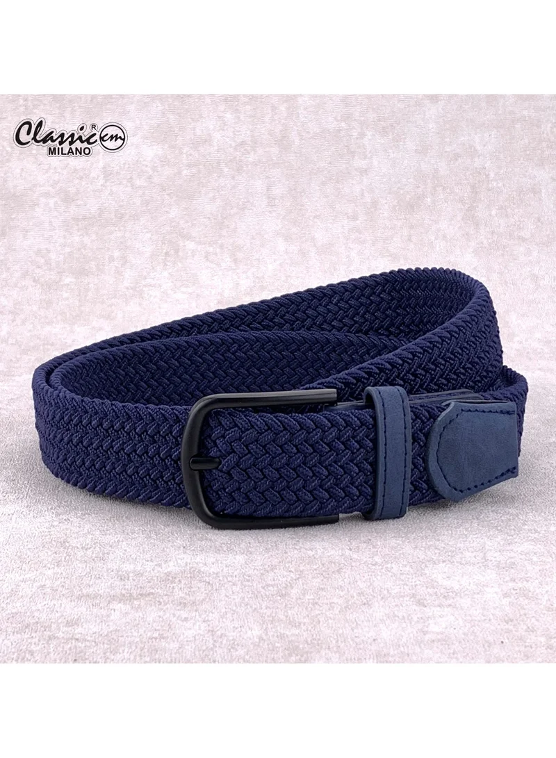 Classic Milano Braided Cotton Elastic Stretch Belt for Men & Women, Woven Canvas Web Belt with Gift Box, Adjustable Men's Belt | Full Length: 110CM (Free Size - Fits up to the waist of 40 Inches / 100 CM)