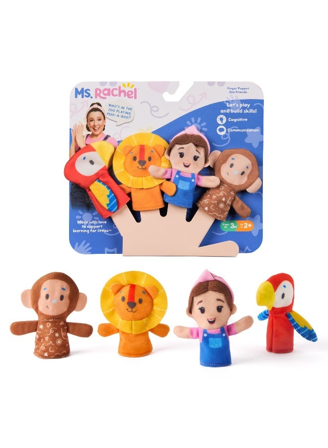 Ms. Rachel Peek-A-Boo Finger Zoo Puppet & Friends Set (10 Cm, 4 Pieces) - Image 1