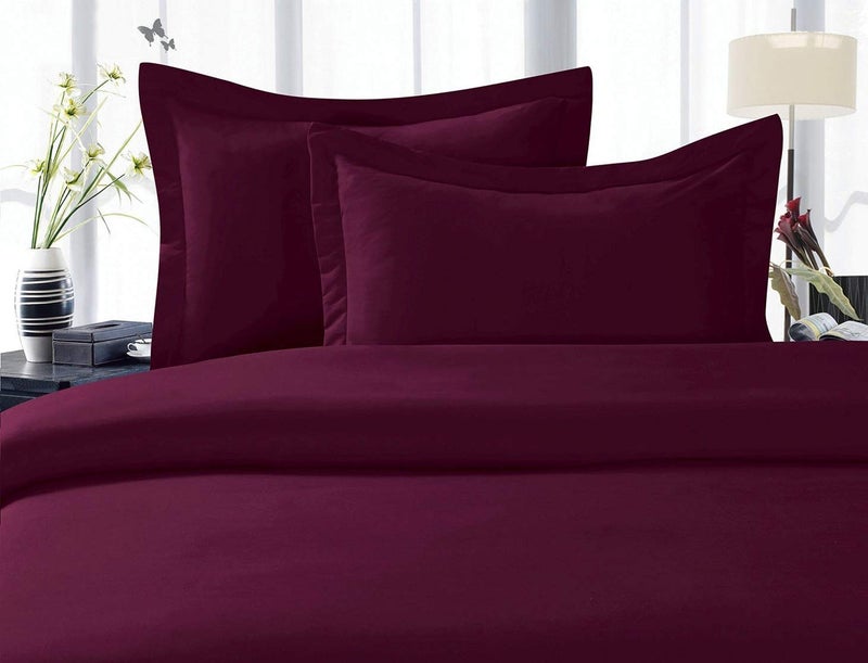 CELINE LINEN Best  Softest  Coziest Duvet Cover Ever! 1500 Premier Hotel Quality Luxury Super Soft Wrinkle Free 3-Piece Duvet Cover Set  Full/Queen  Eggplant-Purple