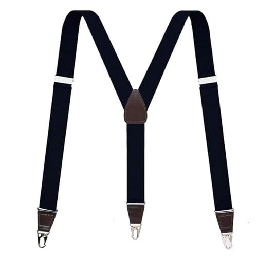 Vauhse Suspenders for Men, Updated Clips and Adjustable Suspenders with Elastic Straps Y-Back Construction Heavy Duty for Work Black - Image 1