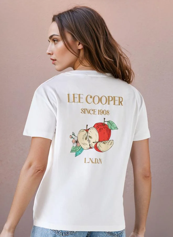 لي كوبر تيشيرت بياقة ضيقة وأكمام قصيرة وطبعات جرافيك من لي كوبر