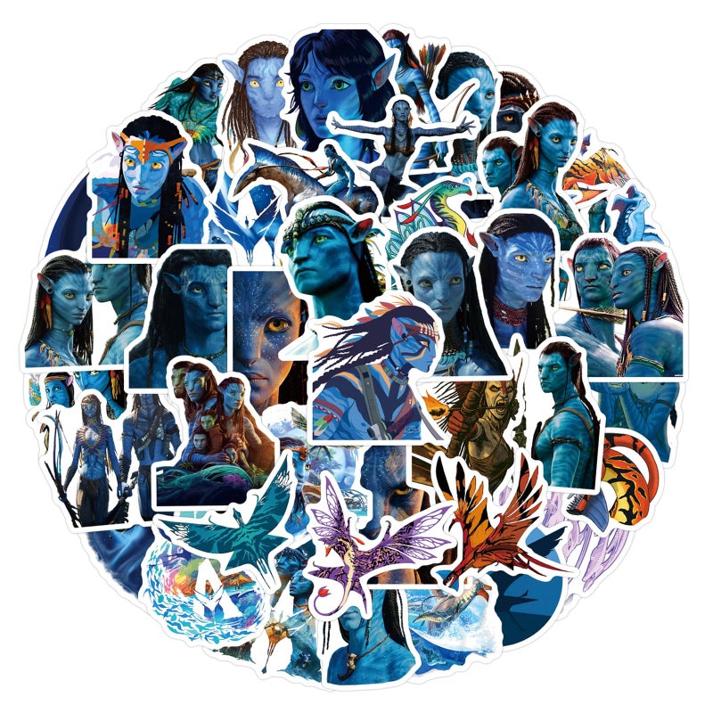 MINRAIN 55PCS Movie Avatar Stickers,Water Bottle Stickers Waterproof Vinyl Decals, Movie Anime Stickers for Laptop, Phone, Journal, Skateboard, Guitar, Bike (Gray) - Image 5