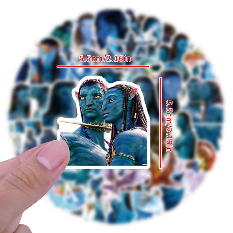 MINRAIN 55PCS Movie Avatar Stickers,Water Bottle Stickers Waterproof Vinyl Decals, Movie Anime Stickers for Laptop, Phone, Journal, Skateboard, Guitar, Bike (Gray) - Image 2
