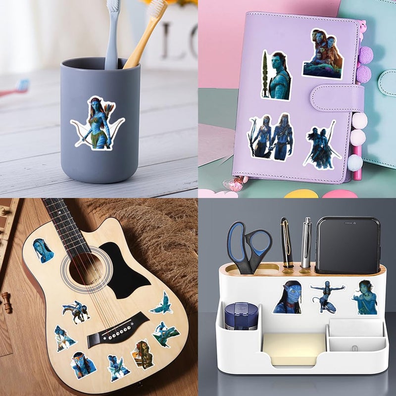 MINRAIN 55PCS Movie Avatar Stickers,Water Bottle Stickers Waterproof Vinyl Decals, Movie Anime Stickers for Laptop, Phone, Journal, Skateboard, Guitar, Bike (Gray) - Image 4