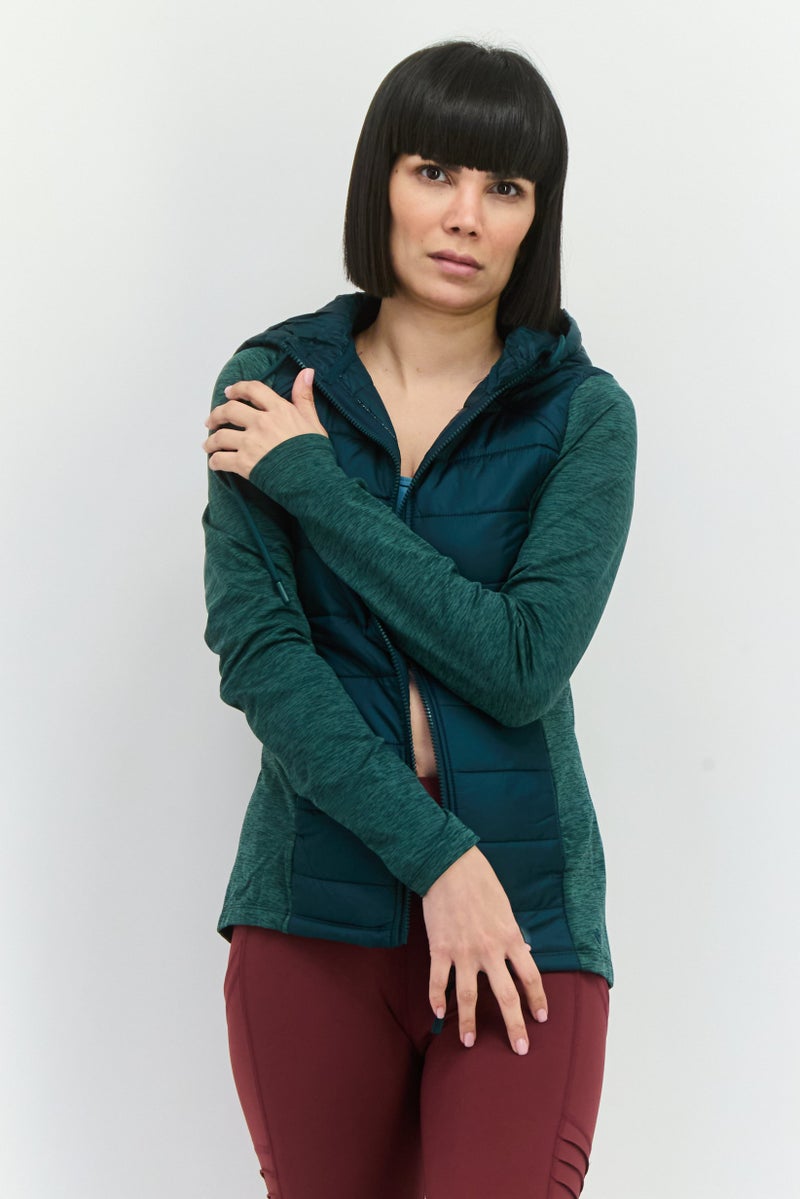 Bearpaw Women Quilted Puffer Jacket, Green - Image 1