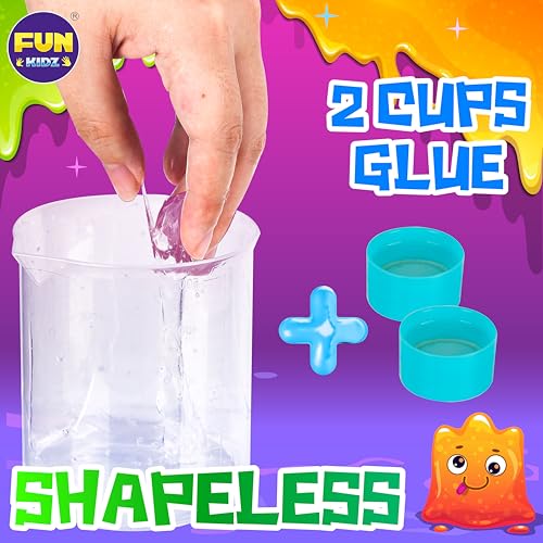 FUN KIDZ 1.06QT Super Clear Slime Activator Solution with Plastic Measuring Cup, FunKidz 1L Fine Formulation Work with All Types Slime Glue Washable Non-Toxic Kids Friendly Ingredients - Image 3