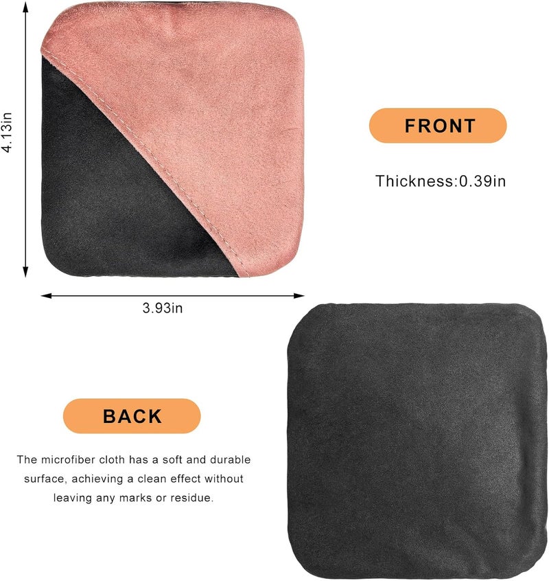 MUQIDA Car Screen Cleaner, Square Microfiber Cloth Non-Scratch Auto Touchscreen Cleaning Wipes, Foldable Touch Screen Pad Universal Cleaning Tool for Vehicle Dashboard Display (Pink & Gray) - Image 2