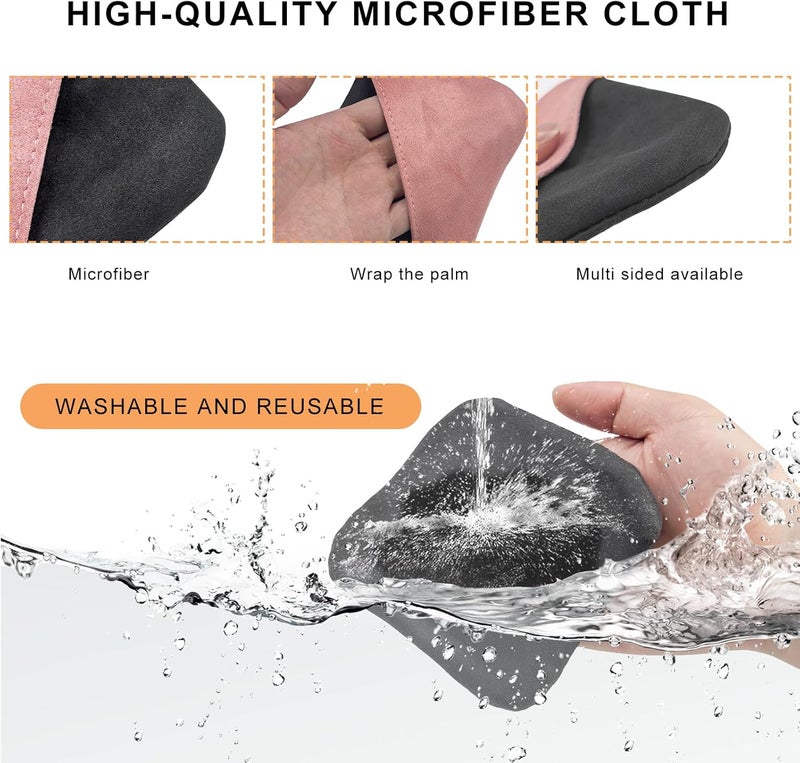 MUQIDA Car Screen Cleaner, Square Microfiber Cloth Non-Scratch Auto Touchscreen Cleaning Wipes, Foldable Touch Screen Pad Universal Cleaning Tool for Vehicle Dashboard Display (Pink & Gray) - Image 3