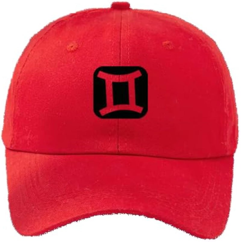CAP (RED) Black logo for men and women with sun protection.sports cap with distinctive shapes(Gemini) (143)