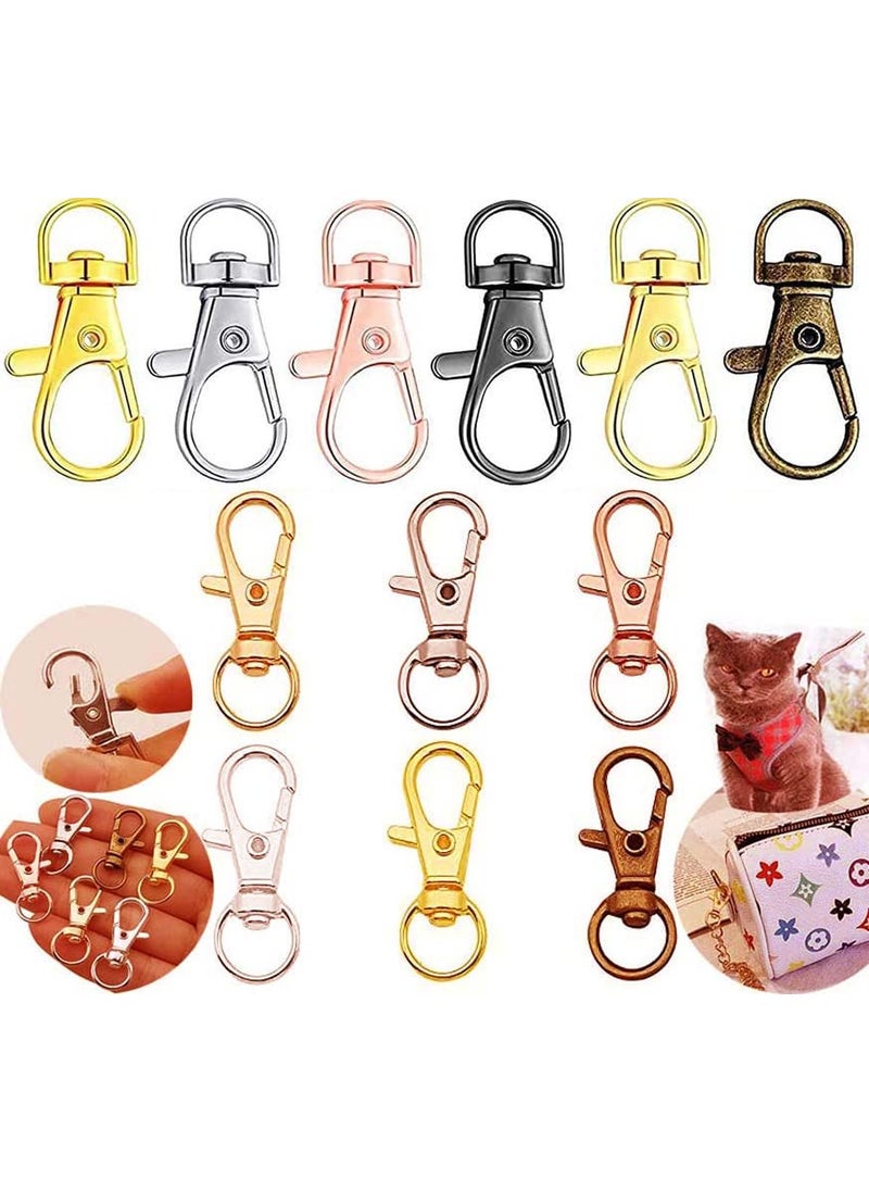 DIY Crafts DIY Crafts Pack of 10 Pcs, Silver, Curved Lobster Clasps Metal Swivel Lanyard Snap Hook with Key Rings, TV Remote Key Ch(Pack of 10 Pcs, Silver)  - Image 1