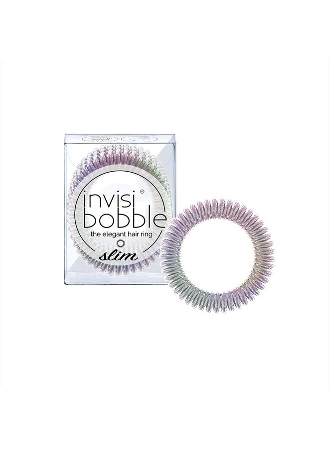 invisibobble SLIM Traceless Spiral Hair Ties - Pack of 3, Vanity Fairy - Strong Elastic Grip Coil Hair Accessories for Women - No Kink, Non Soaking - Gentle for Girls Teens and Thick Hair - Image 1