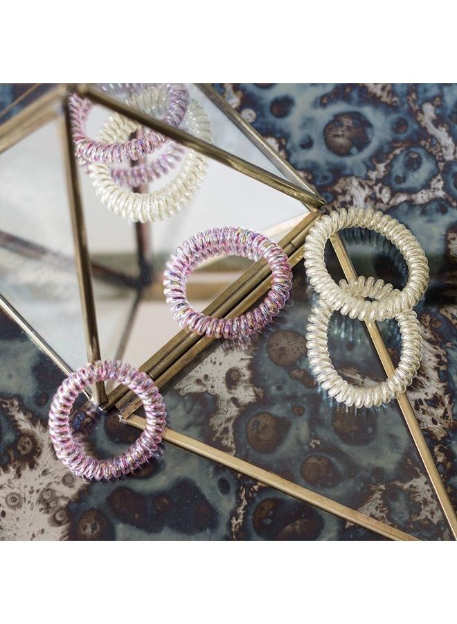 invisibobble SLIM Traceless Spiral Hair Ties - Pack of 3, Vanity Fairy - Strong Elastic Grip Coil Hair Accessories for Women - No Kink, Non Soaking - Gentle for Girls Teens and Thick Hair - Image 4
