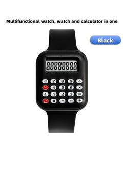 Generic Multifunctional Children's Watch Electronic Calculator Watch Primary School Student Watch Digital Electronic Watch (Black)  - Image 1