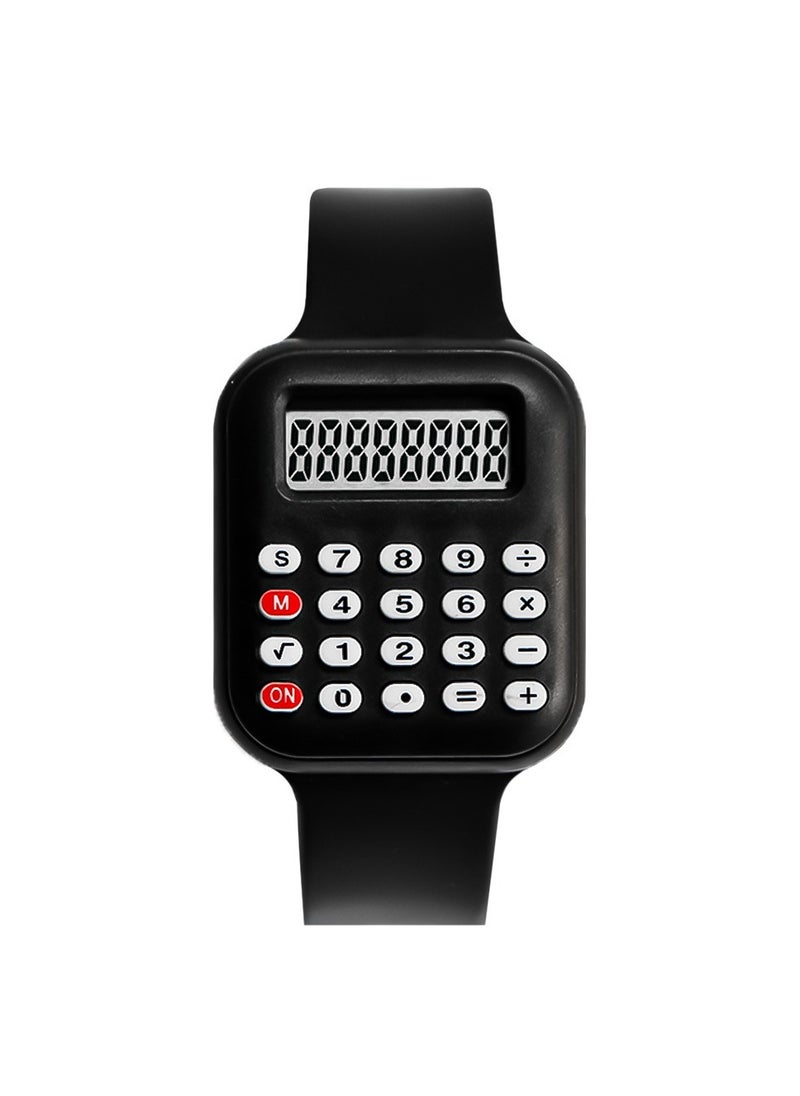 Generic Multifunctional Children's Watch Electronic Calculator Watch Primary School Student Watch Digital Electronic Watch (Black)  - Image 4