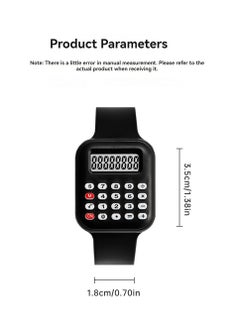 Generic Multifunctional Children's Watch Electronic Calculator Watch Primary School Student Watch Digital Electronic Watch (Black)  - Image 3