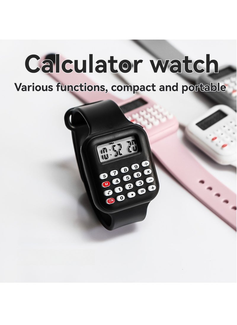 Generic Multifunctional Children's Watch Electronic Calculator Watch Primary School Student Watch Digital Electronic Watch (Black)  - Image 2