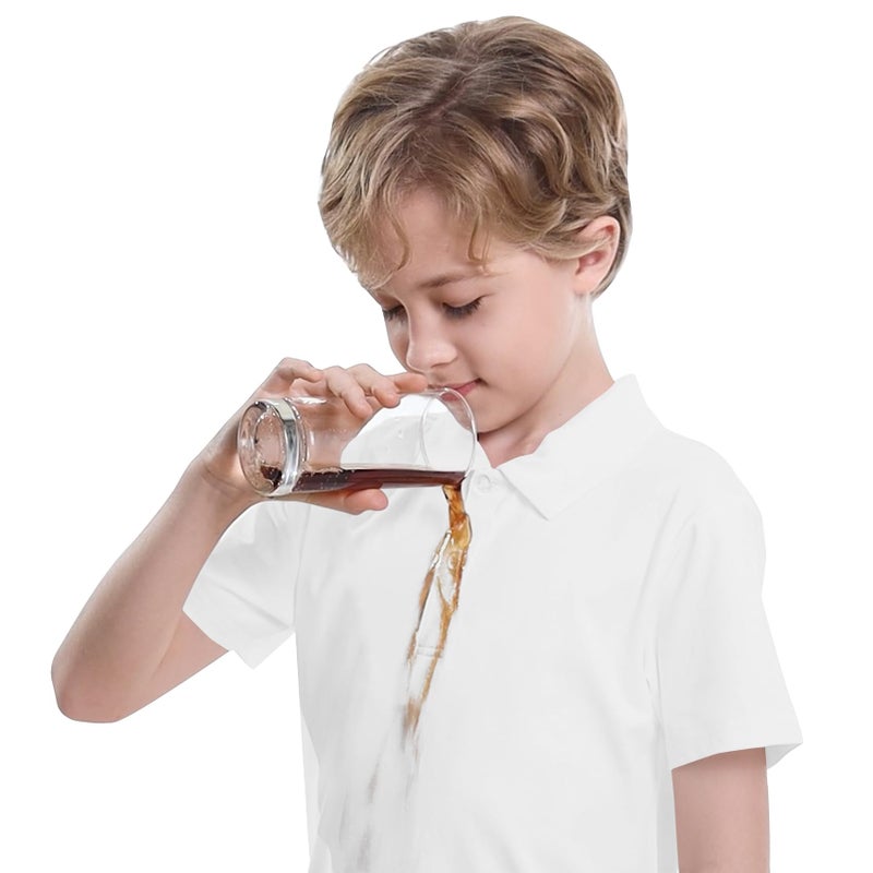 Dreammonkey Toddler to Youth Stain Resistant Polo Shirts Kids Collared Golf T-Shirt School Uniform for Boys and Girls (White S) - Image 2