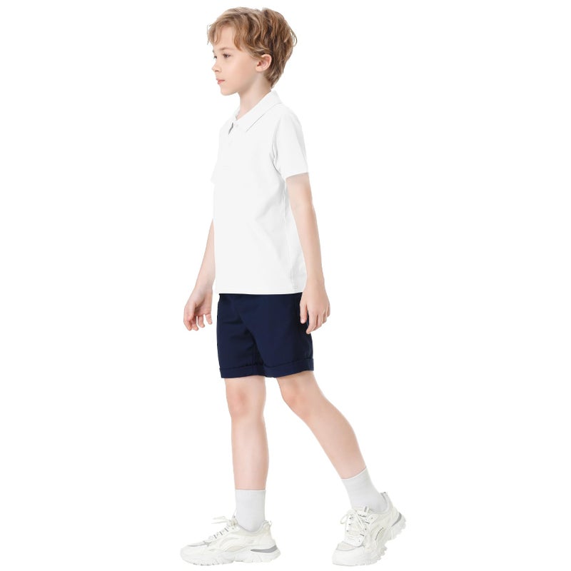 Dreammonkey Toddler to Youth Stain Resistant Polo Shirts Kids Collared Golf T-Shirt School Uniform for Boys and Girls (White S) - Image 4