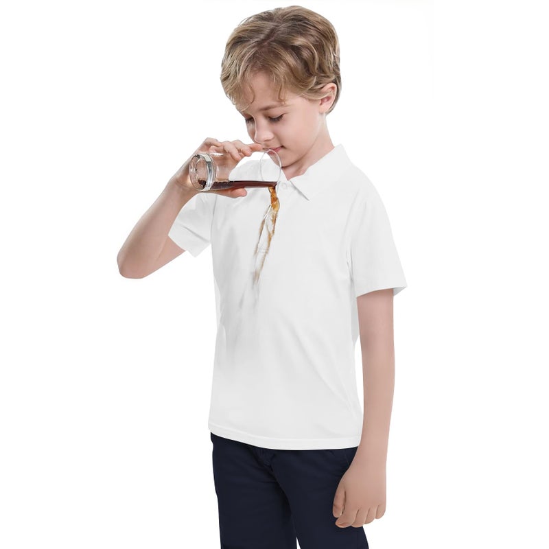 Dreammonkey Toddler to Youth Stain Resistant Polo Shirts Kids Collared Golf T-Shirt School Uniform for Boys and Girls (White S) - Image 1