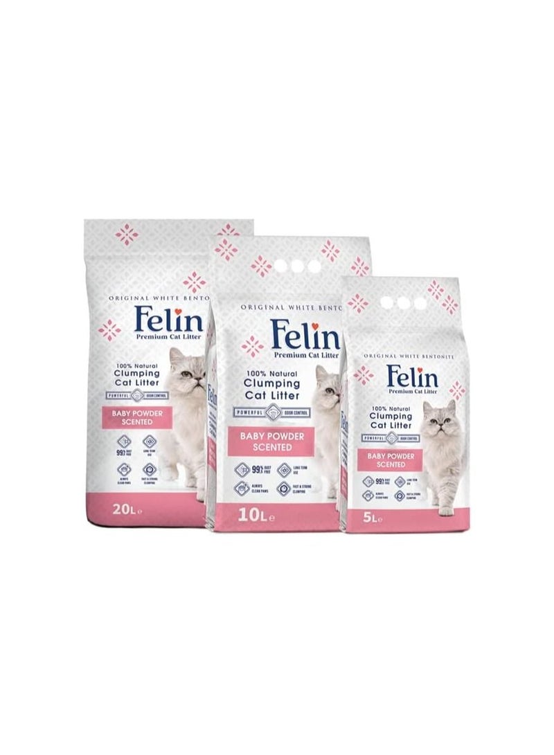 Felin Cat Litter Clumping Dust free 10L Baby Powder - Image 2