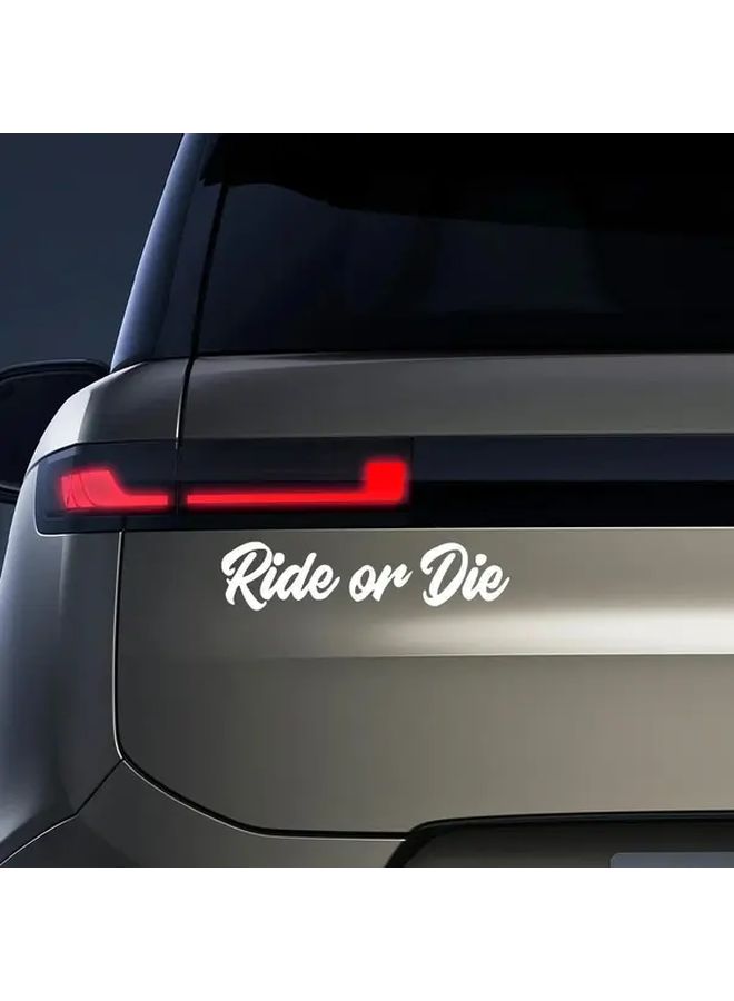 1pc Ride Or Die Car Stickers Reflective Laser Decal For Window Rear Bumper Waterproof Scratch Cover Decor - Image 4