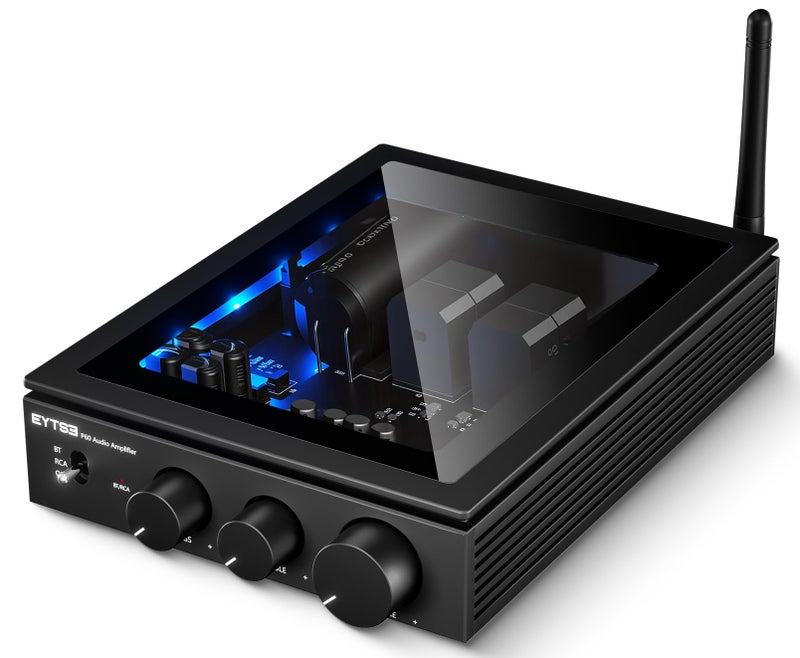 EYTSE P60 Wireless Stereo Amplifier for Passive Speakers, 300W x 2 TPA3255 2 Channel Mini Class D Home Audio Amp with PFFB, Bass Treble Control for Outdoor/Bookshelf/Turntable Speakers - Image 1