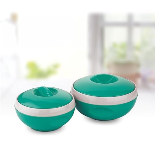 Asian Plastowares Sonic Inner Steel Casserole Set of 3 (1000ml & 1500ml) | Premium Insulated ISI-Certified Hotpot Combo | Elegant Serveware Gift Box | Green - Image 3