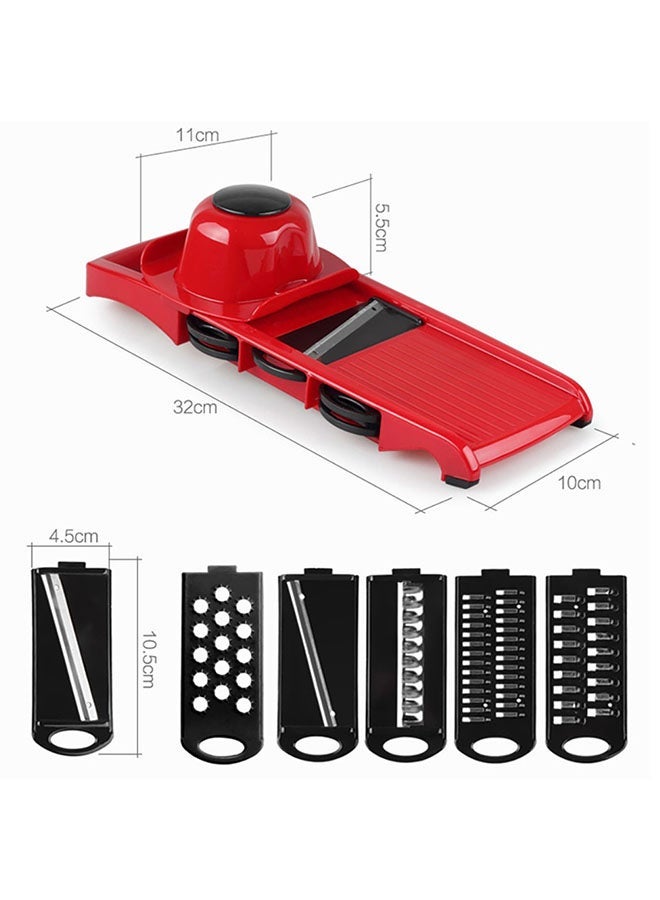 NIBEMINENT Plastic Vegetable Fruit Slicers & Cutter With Adjustable Stainless Steel Blades Red 32x10x11centimeter - Image 2
