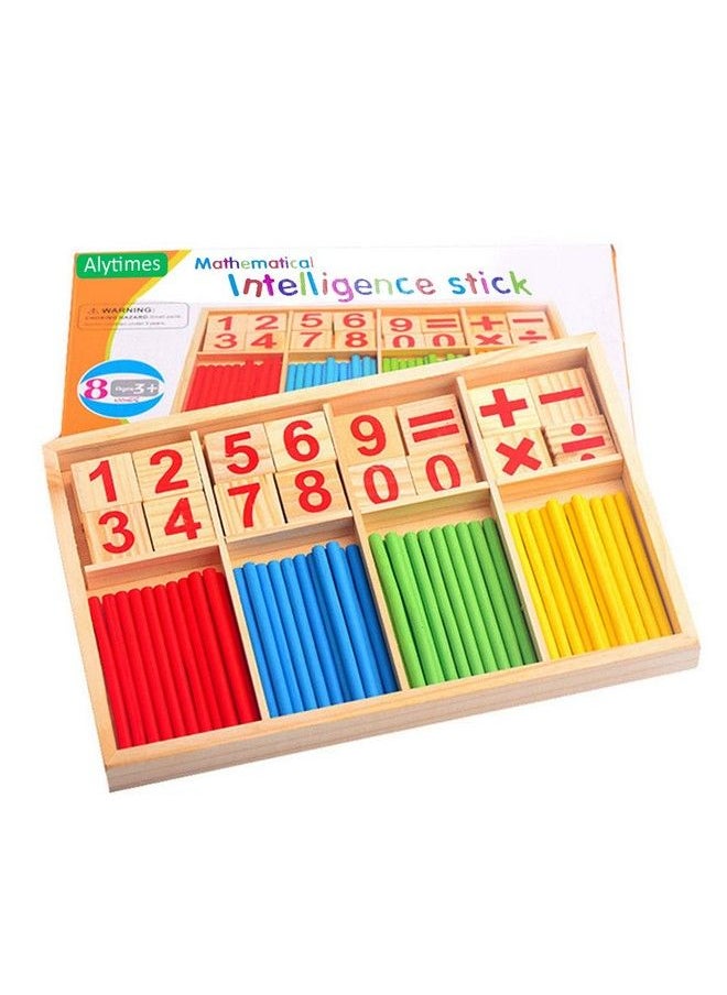 Alytimes Counting Stick Calculation Math Educational Toy Wooden Number Cards And Counting Rods Box  - Image 1