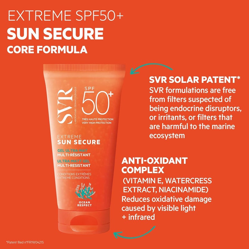 SVR Sun Secure Extreme SPF50+ Gel - 50ml - Ultra-Matt, Multi-Resistant Sunscreen for Sensitive Skin - Image 3