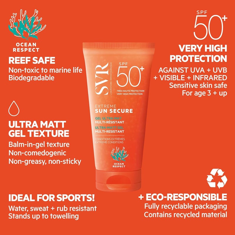 SVR Sun Secure Extreme SPF50+ Gel - 50ml - Ultra-Matt, Multi-Resistant Sunscreen for Sensitive Skin - Image 5