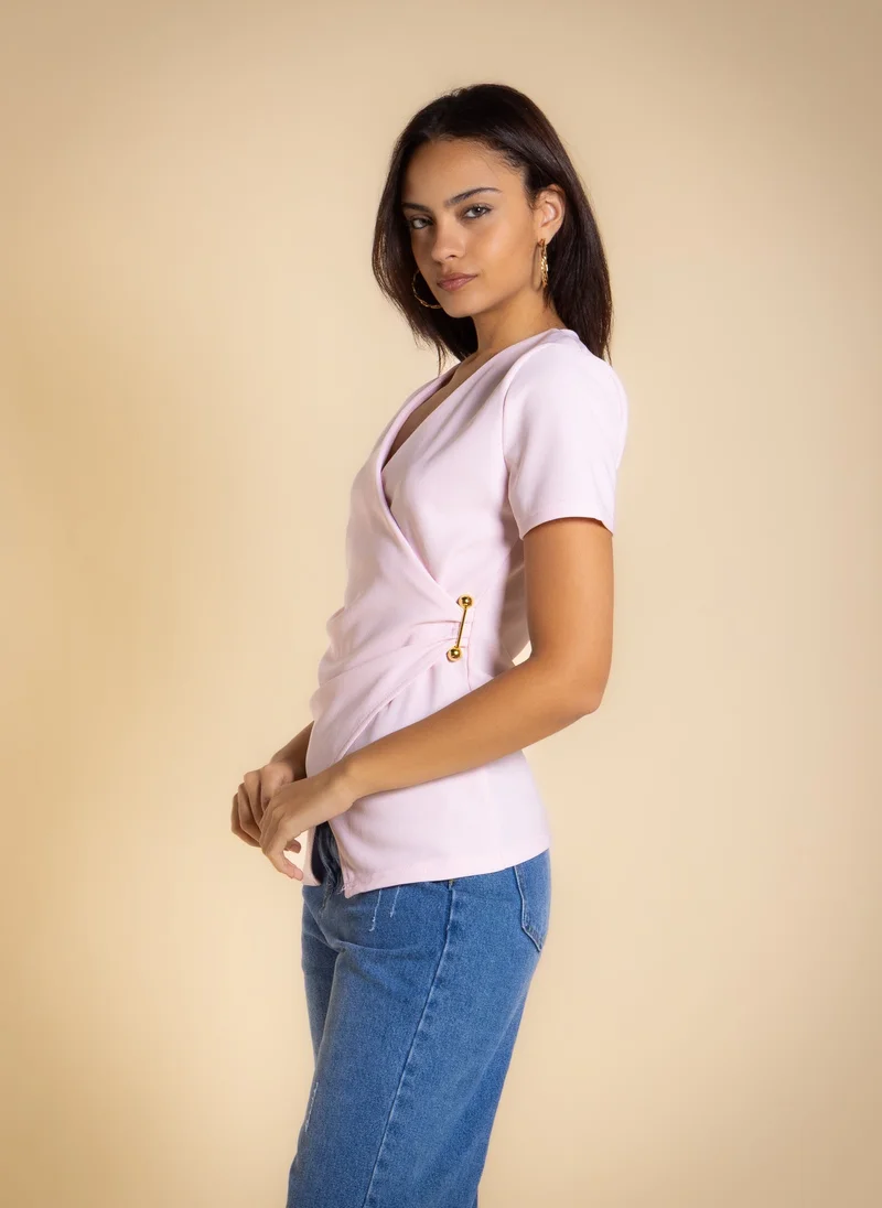Shapes Pink FITTED RIB TOP for Women | Best Price UAE