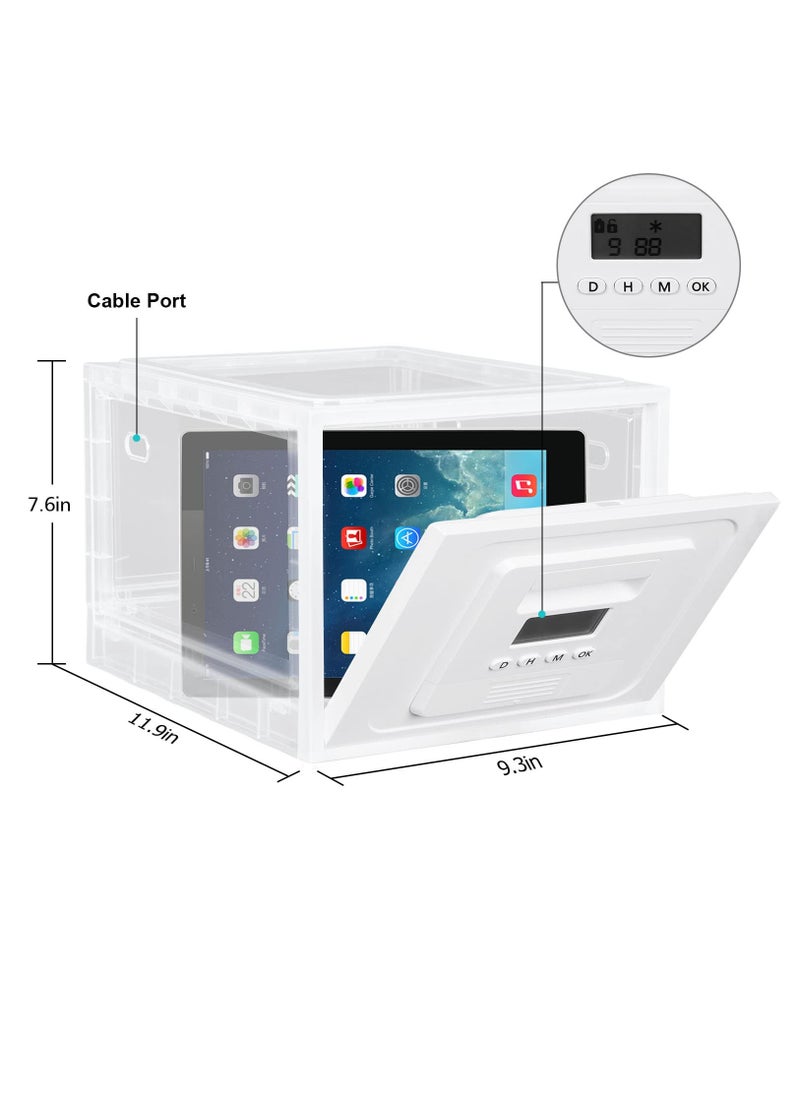 Excefore - Lockable Box, 2 Mode Timing/Password Medicine Storage Box with Lock, Lockable Storage Bin Organiser Box for Fridge Food/Snacks/Phone/Tablet Jail/Home Safety, Batteries not included - Image 1