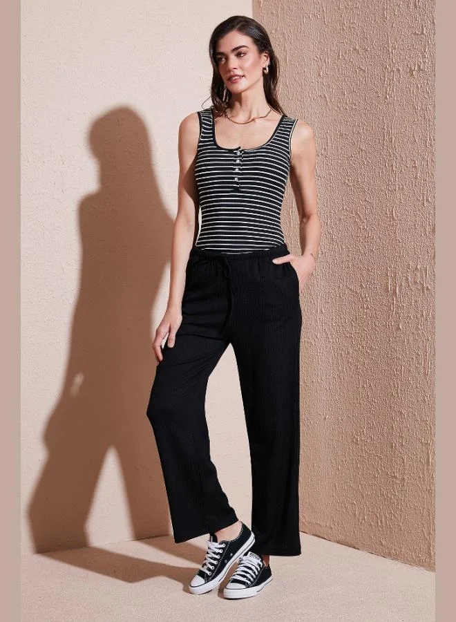 ليلا بنطلون ليلا نسائي بقصة عادية وخصر عادي وأرجل واسعة