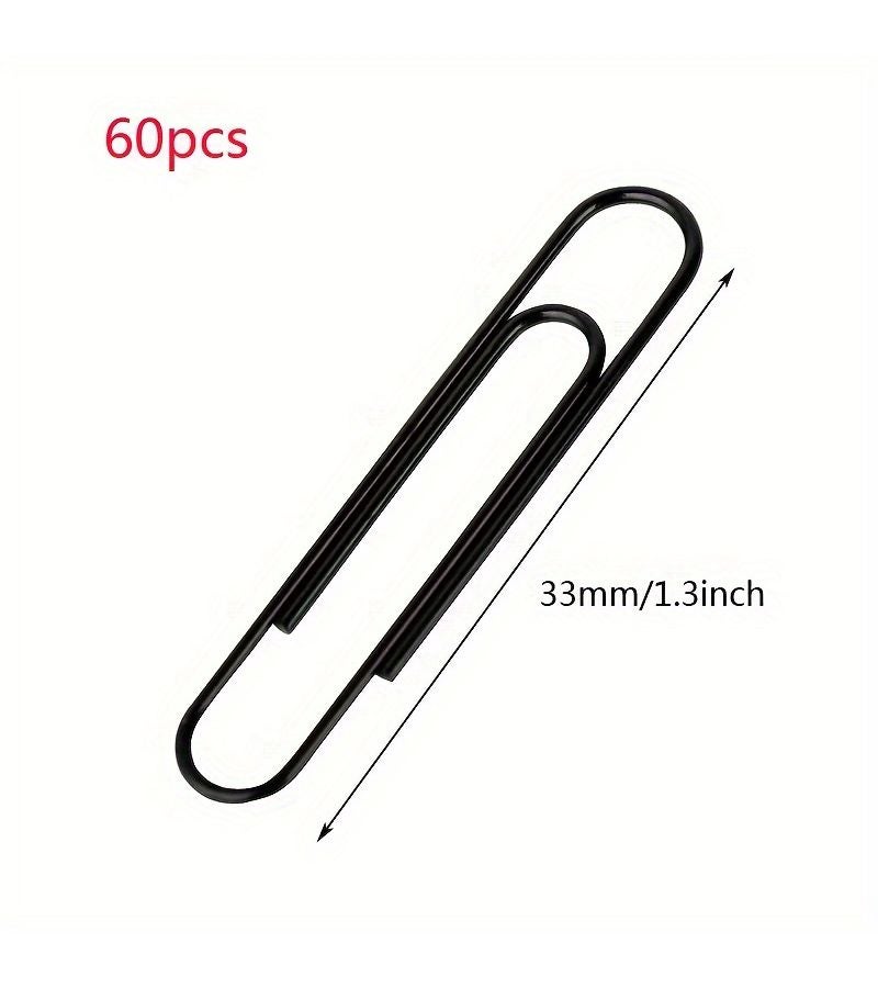 Black Paper Clips 50mm/2inch 60pcs Per Bag Durable Rust Resistant Coated Reusable Solid Color for Office School Document Organizing - Image 4
