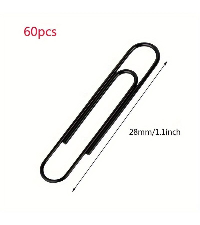 Black Paper Clips 50mm/2inch 60pcs Per Bag Durable Rust Resistant Coated Reusable Solid Color for Office School Document Organizing - Image 3