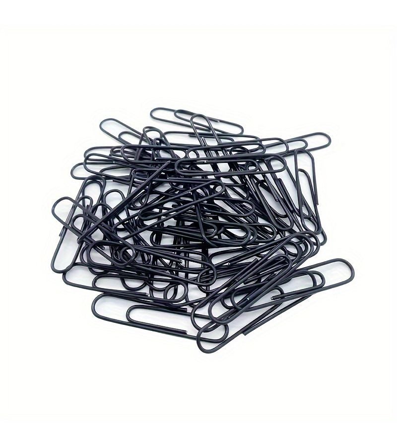 Black Paper Clips 50mm/2inch 60pcs Per Bag Durable Rust Resistant Coated Reusable Solid Color for Office School Document Organizing - Image 2