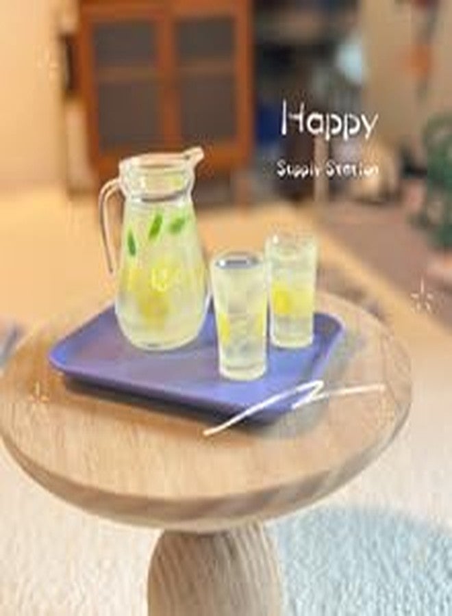 ORFOFE 3pcs Miniature Lemonade Pitcher Set Simulation Glasses Bottle Lemonade Mini Lemon Fruit Ice Tea for Dollhouse Kitchen Scene Decoration - Image 3