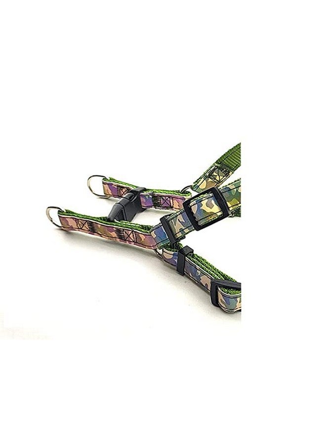 حزام ومقود بخياطة شريطية مطبوعة للحيوانات الأليفة مقاس 10 مم - مجموعة حزام ومقود عاكس ناعم من النايلون قابل للتعديل للكلاب والقطط الصغيرة (صغير) - Image 4