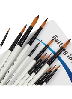 Falling In art Falling in Art Paint Brushes Set, 12 PCS Nylon Professional Round Paint Brushes for Watercolor, Oil Painting, Acrylic, Face Body Nail Art, Crafts, Rock Painting  - Image 1