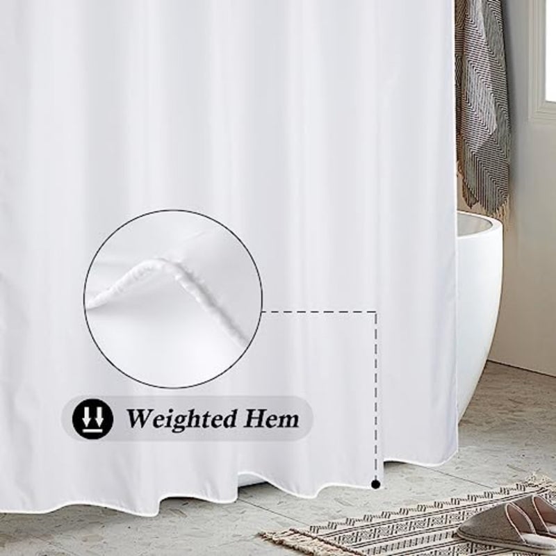 baihuoEurCross Shower Curtain, Mould Proof and Mildew Resistant Extra Long Shower Curtain Liner Drop, 100% Polyester Machine Washable Waterproof Fabric Bathroom Shower Curtain - Image 5