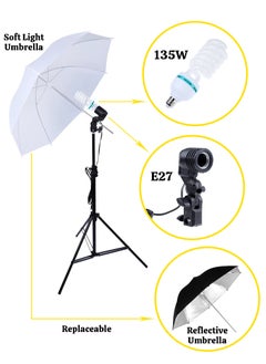 Mi VAZA Photography Fill Light Set - Studio Photography Lighting Kit - 135W Light Bulb - 2X3m Background Stand - Soft Light Umbrella Lighting Kit - 5 in 1 Reflector - 5PCS Backdrops (White/Grey/Black/Blue/Green) Screen for Photo, Video, Portrait and Live  - Image 2