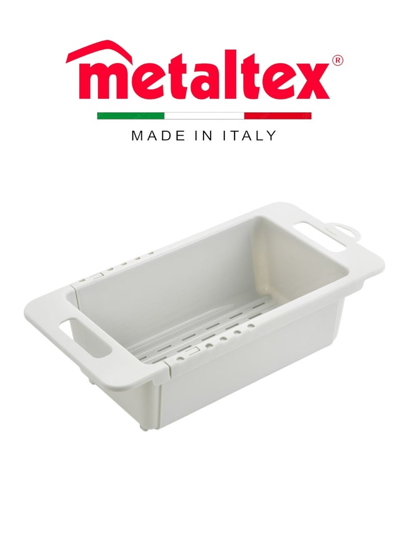 Metaltex Drainflex Extensible Over-the-Sink Colander Basket – Adjustable 35–52 cm - Image 1