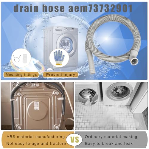 FJIAYIF AEM73732901 Washer Drain Hose - Premium Replacement for LG & Kenmore Elite Front Load Washers - Direct Fit for Models WT7500CW, WT1201CV，WT1201CW - Includes 2-Year Warranty - Image 2