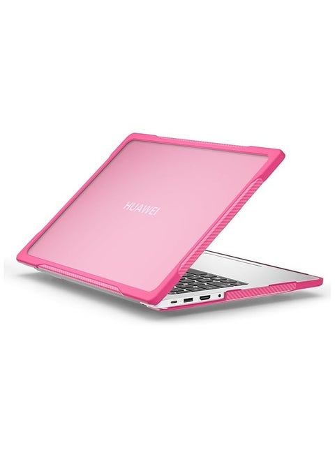 Compatible with Huawei MateBook D14 2024 MDG-24 Heavy Duty Rugged Full Shockproof Case,Dual Layer Laptop Transparent Hard Shell Case with TPU Frame