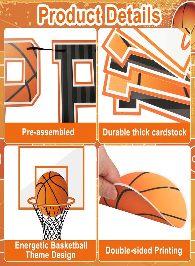 Maniaacer Pre-strung Basketball Birthday Party Decorations Basketball Happy Birthday Banner with Honeycomb Balls Basketballs Hoops Hanging Swirls Circle Dots Garland for Boys Men Sports Theme Party Decor - Image 4
