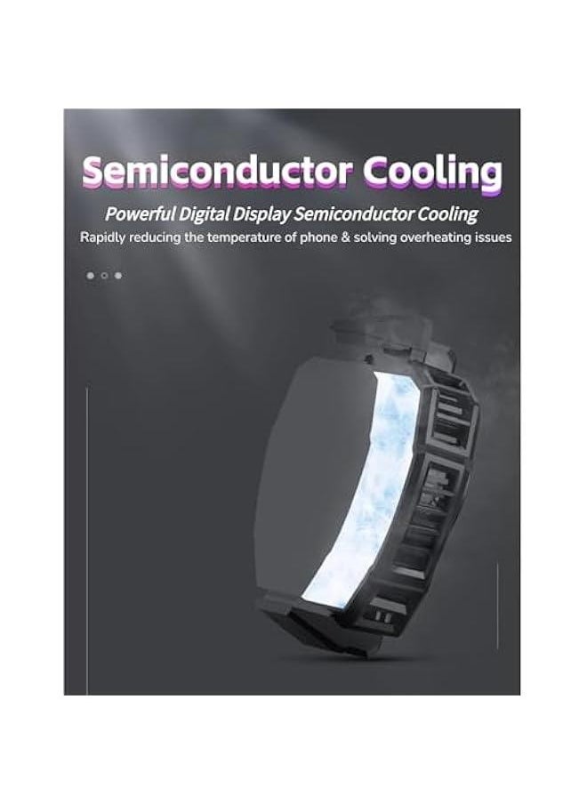 Generic Cell Phone Cooler, Semiconductor Phone Cooling Radiator with Temperature Display, Magnetic Back Clip RGB Phone Cooling Fan for Gmaing Movie Live Streaming  - Image 5