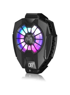 Cell Phone Cooler, Semiconductor Phone Cooling Radiator with Temperature Display, Magnetic Back Clip RGB Phone Cooling Fan for Gmaing Movie Live Streaming